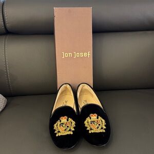 Jon Josef Black Embroidered Loafers